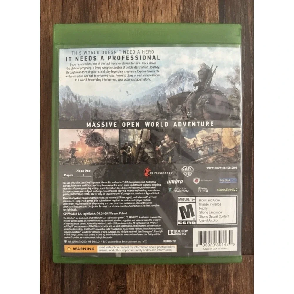 XBOX One - The Witcher III: Wild Hunt - Pre-Owned - Good Condition